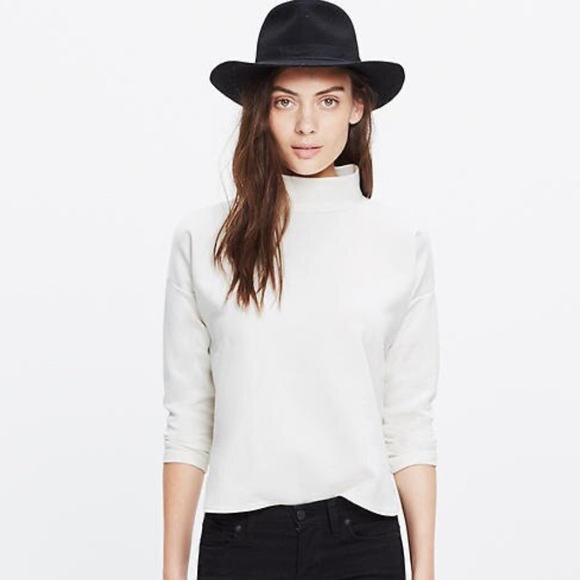 Madewell Boxy Mockneck Sweater Substantial BLACK - Picture 4 of 7